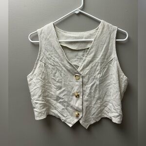 Shein Light Brown Button Up Tank‎ Top